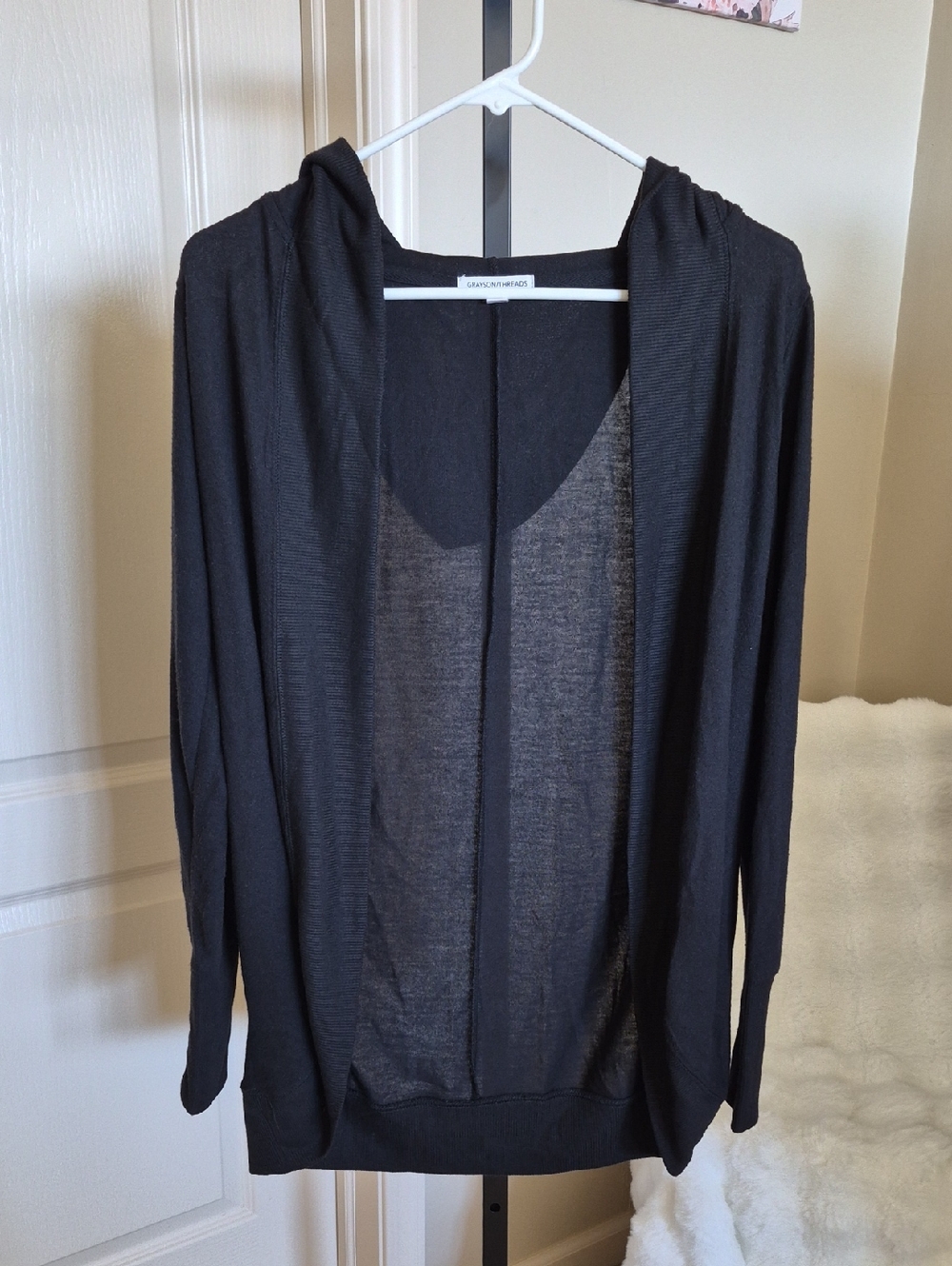 Grayson Threads Black XS Open Cardigan with Hood